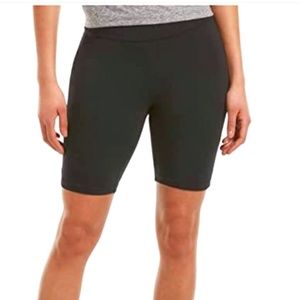 HUE Black Skinny Leg Blackout Cotton Bike Shorts NWT